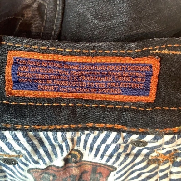 ROCK Revival Rare Black Bat Skinny Jeans Size 25 - Picture 13 of 16